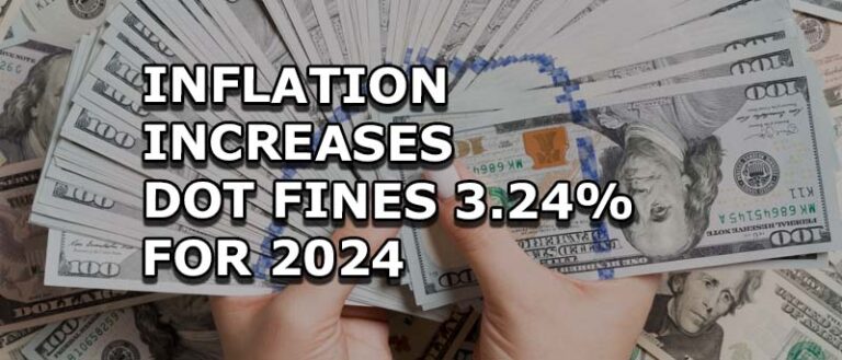 INFLATION INCREASES DOT FINES 3.24% FOR 2024