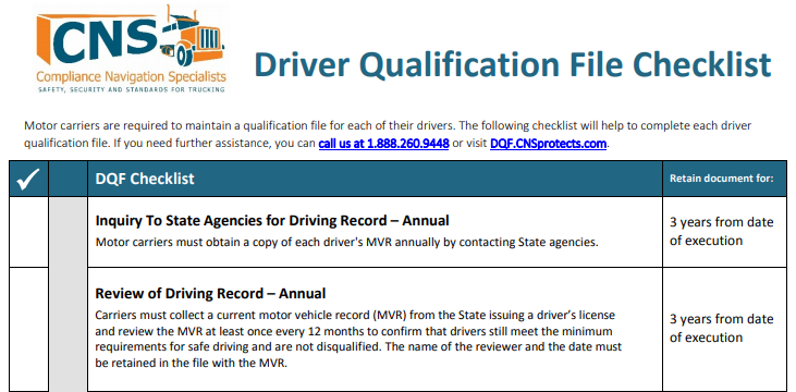 driver qualification file checklist_what you need for DQ file